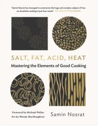 SALT, FAT, ACID, HEAT. Autor: Samin Nosrat. ZdrowePodejscie.pl Okładka książki SALT, FAT, ACID, HEAT