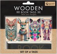 Opakowanie Zakładki drewniane do książki Zwierzęta mandale
