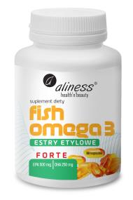 Zdjęcie produktu Aliness Fish Omega 3 forte estry etylowe EPA 500mg DHA 250mg 90kaps