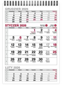 Opakowanie Kalendarz 2026 A5 biurkowy trójdzielny pionowy MIX