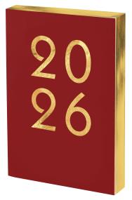 Kalendarz 2026 Art A5 DNS czerwony. Autor: -. ZdrowePodejscie.pl Okładka książki Kalendarz 2026 Art A5 DNS czerwony