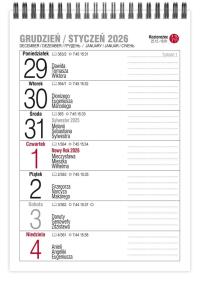 Opakowanie Kalendarz 2026 biurkowy tygodniawy pionowy MIX