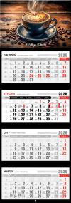 Kalendarz 2026 czterodzielny premium cappucino. Wydawca: Pan Kalendarzyk. ZdrowePodejscie.pl Opakowanie Kalendarz 2026 czterodzielny premium cappucino