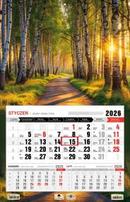 Kalendarz 2026 jednodzielny 3XL las. Wydawca: Pan Kalendarzyk. ZdrowePodejscie.pl Opakowanie Kalendarz 2026 jednodzielny 3XL las