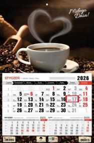 Kalendarz 2026 jednodzielny kawa. Wydawca: Pan Kalendarzyk. ZdrowePodejscie.pl Opakowanie Kalendarz 2026 jednodzielny kawa