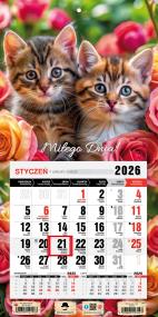 Kalendarz 2026 jednodzielny mini kotki. Wydawca: Pan Kalendarzyk. ZdrowePodejscie.pl Opakowanie Kalendarz 2026 jednodzielny mini kotki