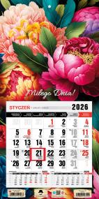 Kalendarz 2026 jednodzielny mini kwiaty. Wydawca: Pan Kalendarzyk. ZdrowePodejscie.pl Opakowanie Kalendarz 2026 jednodzielny mini kwiaty