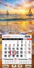 Kalendarz 2026 jednodzielny mini morze. Wydawca: Pan Kalendarzyk. ZdrowePodejscie.pl Opakowanie Kalendarz 2026 jednodzielny mini morze