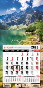 Kalendarz 2026 jednodzielny mini Tatry. Wydawca: Pan Kalendarzyk. ZdrowePodejscie.pl Opakowanie Kalendarz 2026 jednodzielny mini Tatry