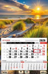 Kalendarz 2026 jednodzielny plaża. Wydawca: Pan Kalendarzyk. ZdrowePodejscie.pl Opakowanie Kalendarz 2026 jednodzielny plaża