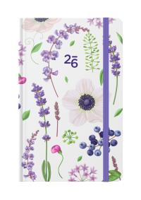Opakowanie Kalendarz 2026 kieszonkowy tygodniowy fioletowe Kwiaty