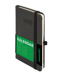 Kalendarz 2026 Memofix A6 TDW czarny. Autor: -. ZdrowePodejscie.pl Okładka książki Kalendarz 2026 Memofix A6 TDW czarny