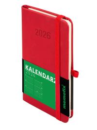 Kalendarz 2026 Memofix A6 TDW czerwony. Autor: -. ZdrowePodejscie.pl Okładka książki Kalendarz 2026 Memofix A6 TDW czerwony