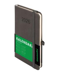 Kalendarz 2026 Memofix A6 TDW grafitowy. Autor: -. ZdrowePodejscie.pl Okładka książki Kalendarz 2026 Memofix A6 TDW grafitowy