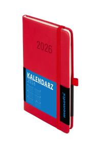 Kalendarz 2026 Memofix B6 TDW czerwony. Autor: -. ZdrowePodejscie.pl Okładka książki Kalendarz 2026 Memofix B6 TDW czerwony