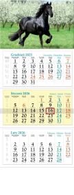 Opakowanie Kalendarz 2026 ścienny trójdzielny Koń