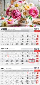 Kalendarz 2026 trójdzielny ekonomiczny bukiety. Wydawca: Pan Kalendarzyk. ZdrowePodejscie.pl Opakowanie Kalendarz 2026 trójdzielny ekonomiczny bukiety