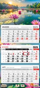 Kalendarz 2026 trójdzielny płaska główka jezioro. Wydawca: Pan Kalendarzyk. ZdrowePodejscie.pl Opakowanie Kalendarz 2026 trójdzielny płaska główka jezioro