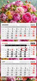 Kalendarz 2026 trójdzielny płaska główka kwiaty. Wydawca: Pan Kalendarzyk. ZdrowePodejscie.pl Opakowanie Kalendarz 2026 trójdzielny płaska główka kwiaty