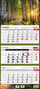 Kalendarz 2026 trójdzielny płaska główka las. Wydawca: Pan Kalendarzyk. ZdrowePodejscie.pl Opakowanie Kalendarz 2026 trójdzielny płaska główka las
