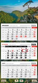 Kalendarz 2026 trójdzielny płaska główka Sokolnica. Wydawca: Pan Kalendarzyk. ZdrowePodejscie.pl Opakowanie Kalendarz 2026 trójdzielny płaska główka Sokolnica