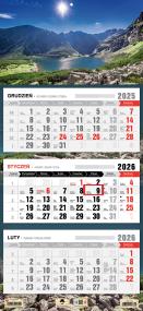 Kalendarz 2026 trójdzielny płaska główka staw. Wydawca: Pan Kalendarzyk. ZdrowePodejscie.pl Opakowanie Kalendarz 2026 trójdzielny płaska główka staw