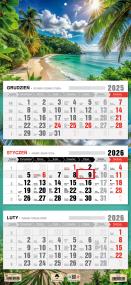 Kalendarz 2026 trójdzielny płaska główka tropiki. Wydawca: Pan Kalendarzyk. ZdrowePodejscie.pl Opakowanie Kalendarz 2026 trójdzielny płaska główka tropiki