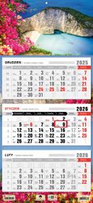 Kalendarz 2026 trójdzielny płaska główka Zakhyntos. Wydawca: Pan Kalendarzyk. ZdrowePodejscie.pl Opakowanie Kalendarz 2026 trójdzielny płaska główka Zakhyntos