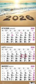 Opakowanie Kalendarz 2026 Trójdzielny Plaża