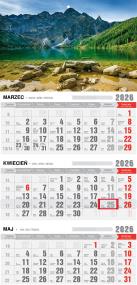 Kalendarz 2026 trójdzielny z magnesem tatry. Wydawca: Pan Kalendarzyk. ZdrowePodejscie.pl Opakowanie Kalendarz 2026 trójdzielny z magnesem tatry
