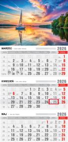 Opakowanie Kalendarz 2026 trójdzielny z magnesen mazury