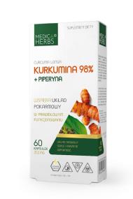 Zdjęcie produktu Medica Herbs Kurkumina 98% + piperyna 60kaps