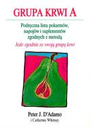 Grupa krwi A. Autor: Peter J. D'Adamo, Catherine Whitney. ZdrowePodejscie.pl Okładka książki Grupa krwi A