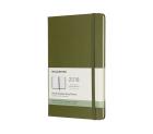 Okładka książki Kalendarz tygodniowy Moleskine 12M L, twarda oprawa, oliwkowy