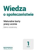 WOS LO 1 Maturalne karty pracy ZR w.2019 OPERON. Autor: Iwona Walendziak, Walczyk Mikołaj. ZdrowePodejscie.pl Okładka książki WOS LO 1 Maturalne karty pracy ZR w.2019 OPERON