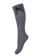 Zdjęcie produktu Milena Podkolanówki dziecięce z kokardką ciemno szare