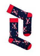 Zdjęcie produktu Milena Skarpetki męskie długie renifery w czapce granatowe świąteczne