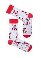 Zdjęcie produktu Milena Skarpetki męskie długie renifery w czapce szare świąteczne