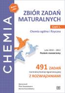 Okładka książki Chemia zbiór zadań maturalnych lata 2010–2022 poziom rozszerzony 491 zadań Centralnej Komisji Egzaminacyjnej z rozwiązaniami część 1 chemia ogólna i fizyczna