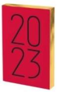 Okładka książki Kalendarz 2023 Art A5 czerwony DNS ANTRA