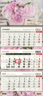 Opakowanie Kalendarz 2023 trójdzielny peonie KT-1 V22