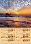 Opakowanie Kalendarz 2024 plakatowy B1 listwowany żaglowiec KPB1-VP.8