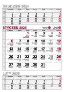 Okładka książki Kalendarz 2025 A5 biurkowy pionowy trójdzielny MIX