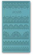 Okładka książki Kalendarz 2025 A6 tyg vivella relief TURKUSOWY