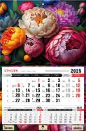 Okładka książki Kalendarz 2025 Trójdzielny jednodzielny Kwiaty