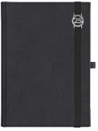 Opakowanie Kalendarz A5 dzienny Cross z gumką z azurową datówka Czarny
