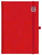 Opakowanie Kalendarz A5 dzienny Cross z gumką z azurową datówka Czerwony
