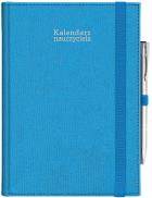 Kalendarz naucz. 2024/2025 A5 tyg. gumka niebieski. Autor: Opracowanie zbiorowe. ZdrowePodejscie.pl Okładka książki Kalendarz naucz. 2024/2025 A5 tyg. gumka niebieski