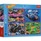 Opakowanie Puzzle 4x250 Wyścigowe auta TREFL