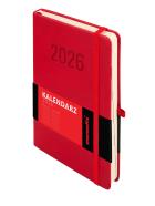 Okładka książki Kalendarz 2026 Memofix A5 DNS czerwony